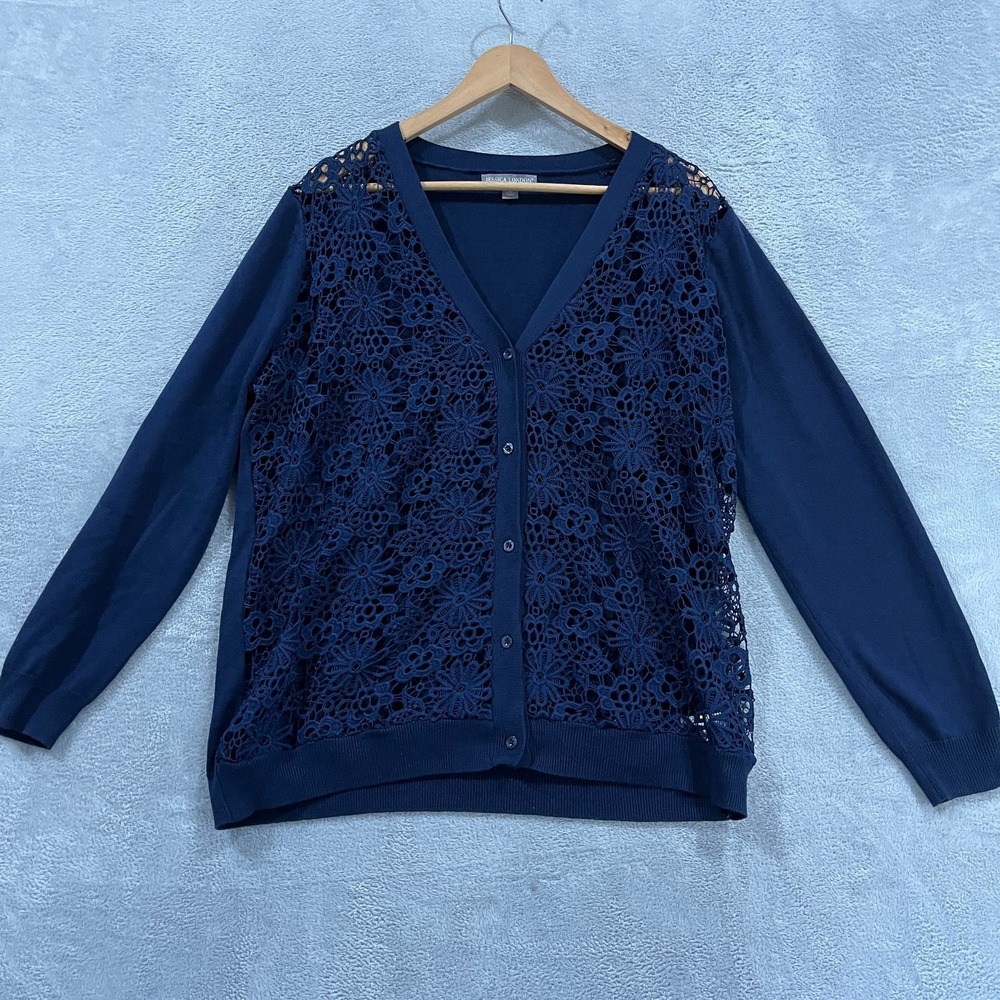 Jessica‎ London Cardigan Womens 14/16 Crochet Floral Boho Whimsigoth Fairy
